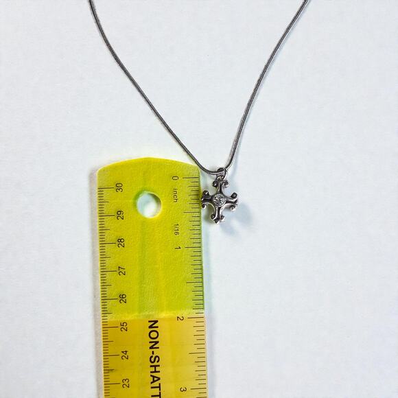 Brighton Divina Cross Necklace Reversible Gold Rhinestone Silver Retired - Picture 7 of 7